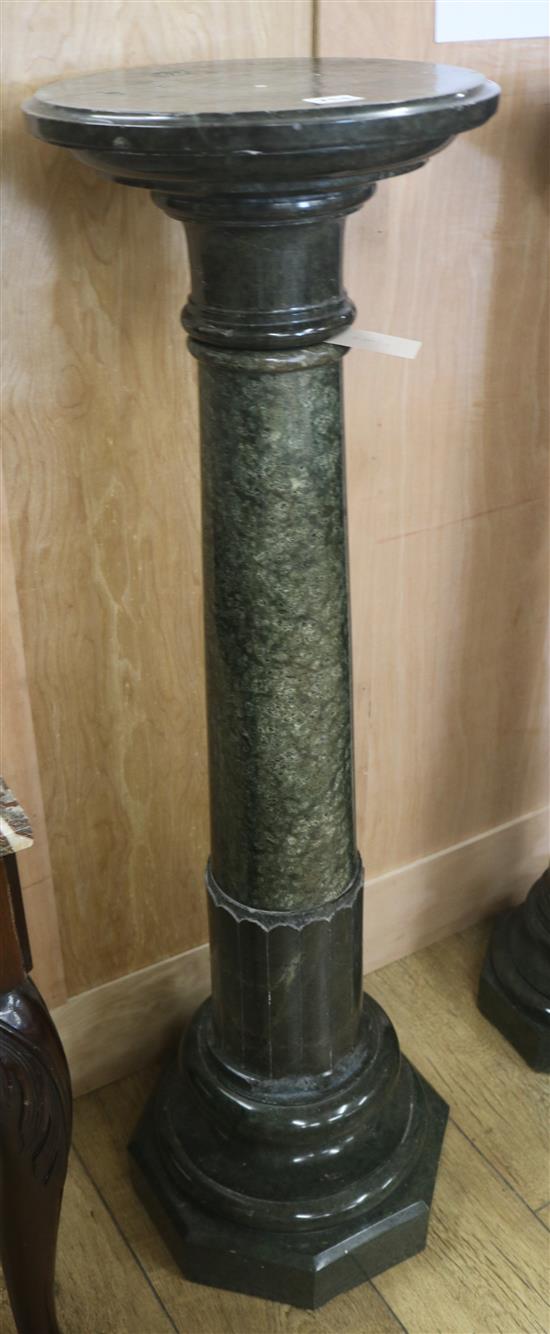 A green marble pedestal, H.110cm